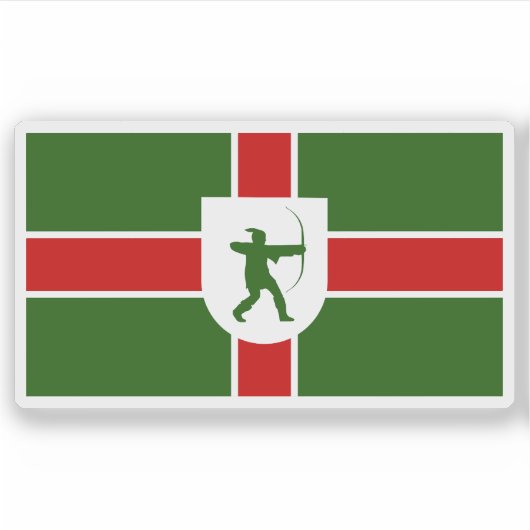 Niet-officiële vlag van het graafschap Nottinghams Sticker (Voorkant)