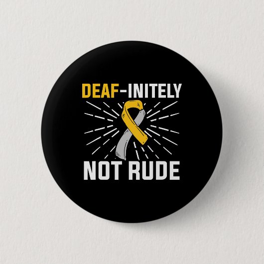 Niet onbeleefd. ASL Doof Gebarentaal Doof Bewustzi Ronde Button 5,7 Cm (Voorkant)