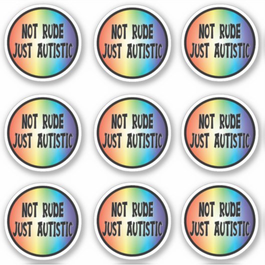 Niet onbeleefd gewoon autistisch - Sticker Pack (Voorkant)