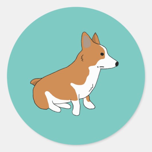Niet onder de indruk Corgi Ronde Sticker (Voorkant)