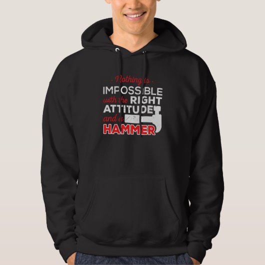 Niet onmogelijke houding hamer bouwvakker hoodie (Voorkant)