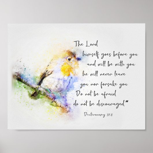 Niet ontmoedigd, waterverf vogel poster (Voorkant)