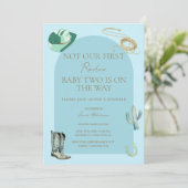 Niet onze/haar eerste Rodeo Baby Sprinkle uitnodig Kaart (Staand voorkant)