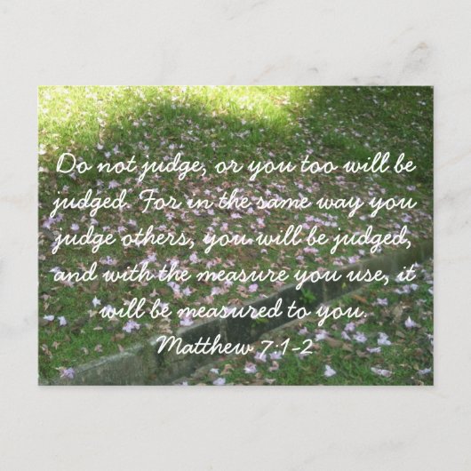 Niet oordelen - Christelijk Briefkaart (Voorkant)