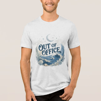 Niet op kantoor Kust Oceaan Golven Vintage Strand Tri-Blend Shirt