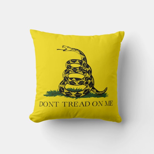 Niet op me laken met Gadsden American Flag Kussen (Voorkant)