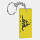 Niet op me laken met Gadsden American Flag Sleutelhanger (Voorkant Links)