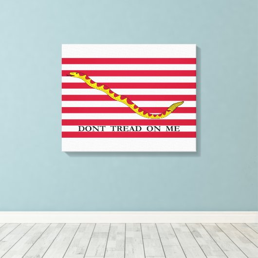 Niet op me lezen, Amerikaanse Naval Jack. Canvas Afdruk (Insitu (Houten vloer))
