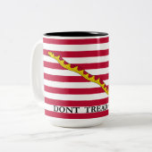 Niet op me lezen, Amerikaanse Naval Jack. Tweekleurige Koffiemok (Voorkant links)