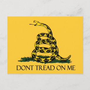 Niet op me lezen, Gadsden Flag Patriotic History Briefkaart