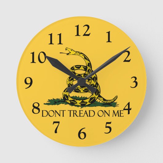 Niet op me lezen, Gadsden Flag Patriotic History Ronde Klok (Voorkant)