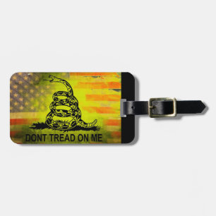 Niet op me lezen met de Amerikaanse vlag Gadsden Bagagelabel