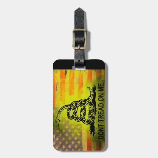 Niet op me lezen met de Amerikaanse vlag Gadsden Bagagelabel (Voorkant verticaal)