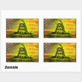 Niet op me lezen met de Amerikaanse vlag Gadsden Rechthoekige Sticker (Vel)