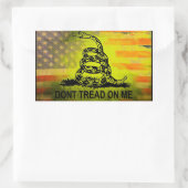 Niet op me lezen met de Amerikaanse vlag Gadsden Rechthoekige Sticker (Tas)