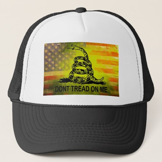 Niet op me lezen met de Amerikaanse vlag Gadsden Trucker Pet (Voorkant)