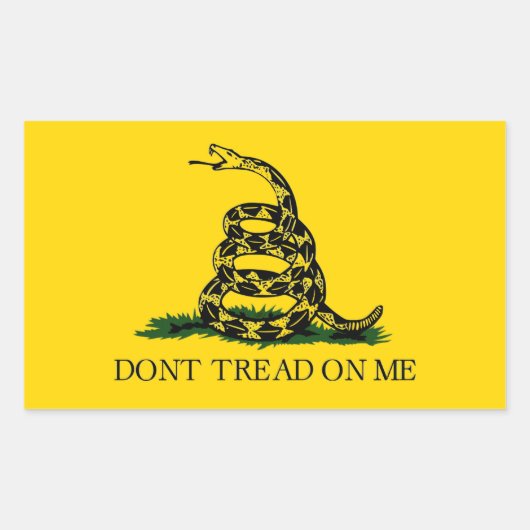 Niet op me tikken - Gadsden vlag Rechthoekige Sticker (Voorkant)