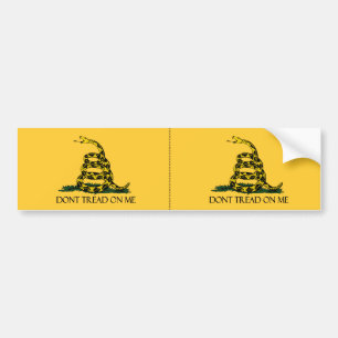 Niet op mij lezen, Gele Gadsden Flag Decal 2-up Bumpersticker
