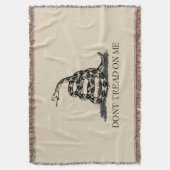 Niet op mij slaan Gadsden Flag BLACK BEIGE Deken (Voorkant Verticaal)