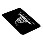 Niet op mij slaan, Gadsden Flag BLACK EN WHITE Magneet (Rechterzijde)