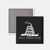 Niet op mij slaan, Gadsden Flag BLACK EN WHITE Magneet (Voorkant / Achterkant)