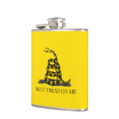 Niet op mij slaan Gadsden Flag BLACK YELLOW Heupfles (Links)