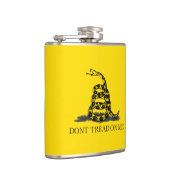 Niet op mij slaan Gadsden Flag BLACK YELLOW Heupfles (Rechts)