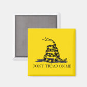Niet op mij slaan Gadsden Flag BLACK YELLOW Magneet (Voorkant / Achterkant)
