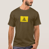 Niet op mij slaan Gadsden Flag BLACK YELLOW T-shirt (Voorkant)