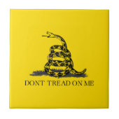Niet op mij slaan Gadsden Flag BLACK YELLOW Tegeltje (Voorkant)