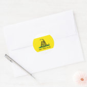 Niet op mij tikken ronde sticker (Envelop)