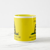 Niet op mij tikken tweekleurige koffiemok (Center)