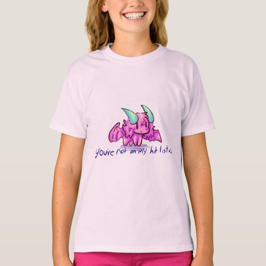 Niet op mijn hitlijst Pink Dragon T-shirt (Voorkant)