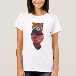 Niet op mijn horloge - Red Panda met hart T-shirt