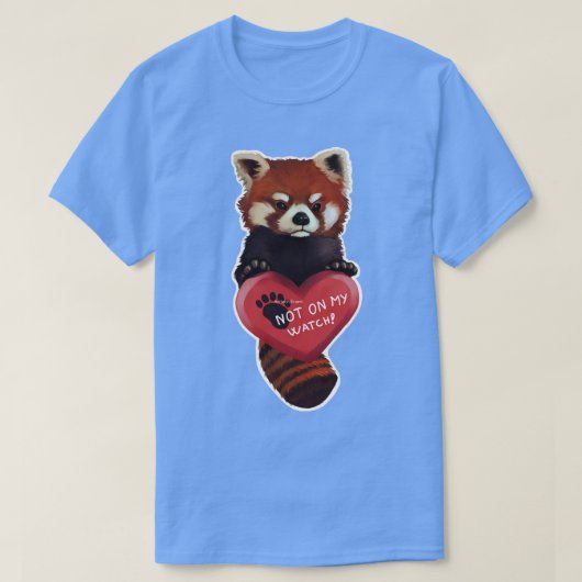 Niet op mijn Red Panda met hart T-shirt (Design voorkant)
