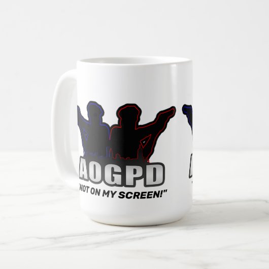 "NIET OP MIJN SCHERM MOK" KOFFIEMOK (Voorkant links)