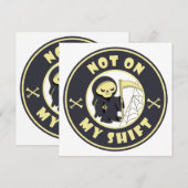 Niet op mijn shift Grim Reaper Halloween quote (Voorkant / Achterkant)