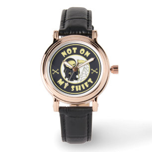 Niet op mijn shift Grim Reaper Halloween quote Horloge
