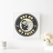 Niet op mijn shift Grim Reaper Halloween quote Vierkante Klok (Huis)