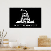 Niet op mijn vlag tikken — zwart en wit poster (Keuken)