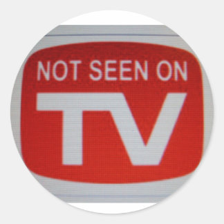 Niet op tv te zien ronde sticker