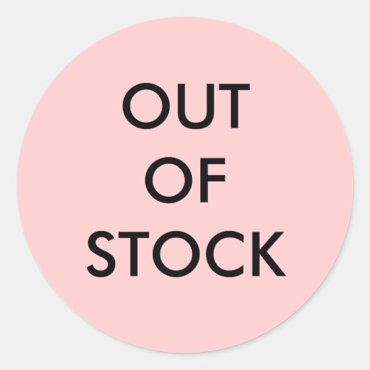 NIET OP VOORRAAD Uitverkocht Ronde Sticker (Voorkant)