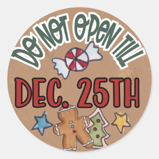 Niet open tot 25 december Sticker (Voorkant)