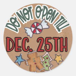 Niet open tot 25 december Sticker