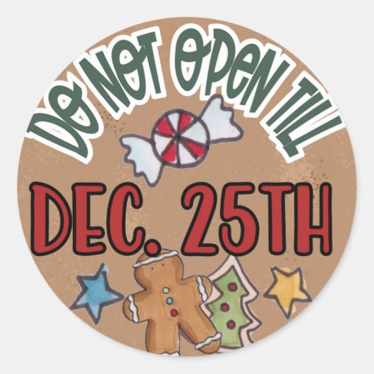 Niet open tot 25 december Sticker (Voorkant)