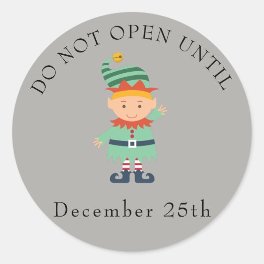 Niet openen elf ronde sticker (Voorkant)