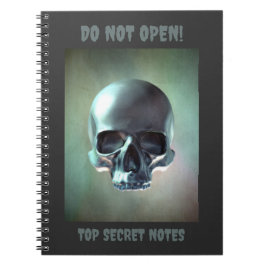 Niet Openen! Top Geheim Notities. 3D schedel rende Notitieboek