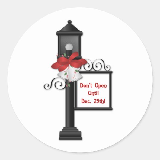 Niet openen tot 25 dec Kerst sticker (Voorkant)