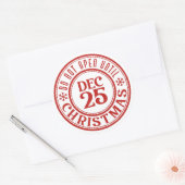 Niet openen tot 25 dec Kerstmis Ronde Sticker (Envelop)