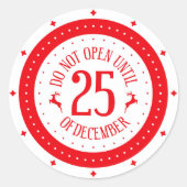 Niet openen tot 25 dec. ronde sticker (Voorkant)